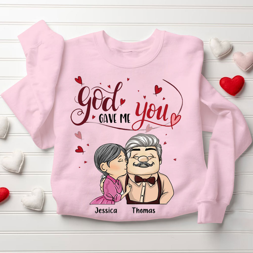 Personalized God Gave Me You Christian Couple Sweatshirt
