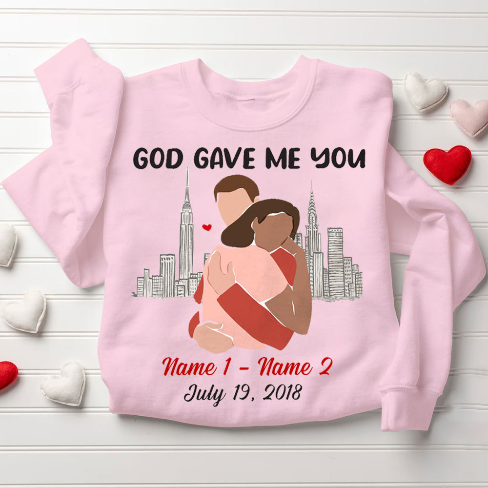 Personalized God Gave Me You Christian Couple Sweatshirt