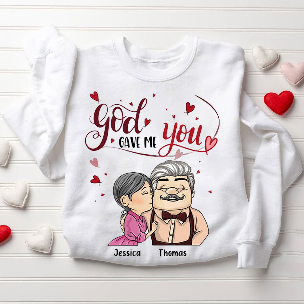 Personalized God Gave Me You Christian Couple Sweatshirt