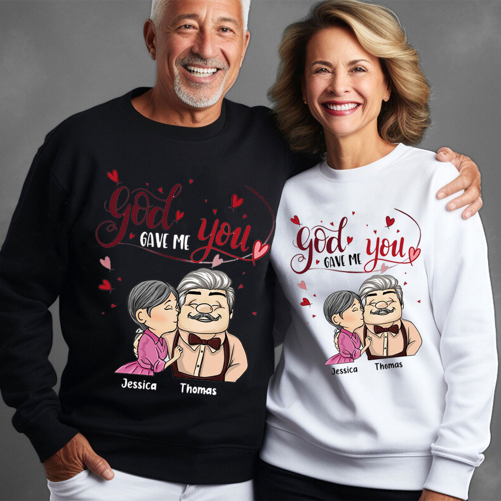 Personalized God Gave Me You Christian Couple Sweatshirt