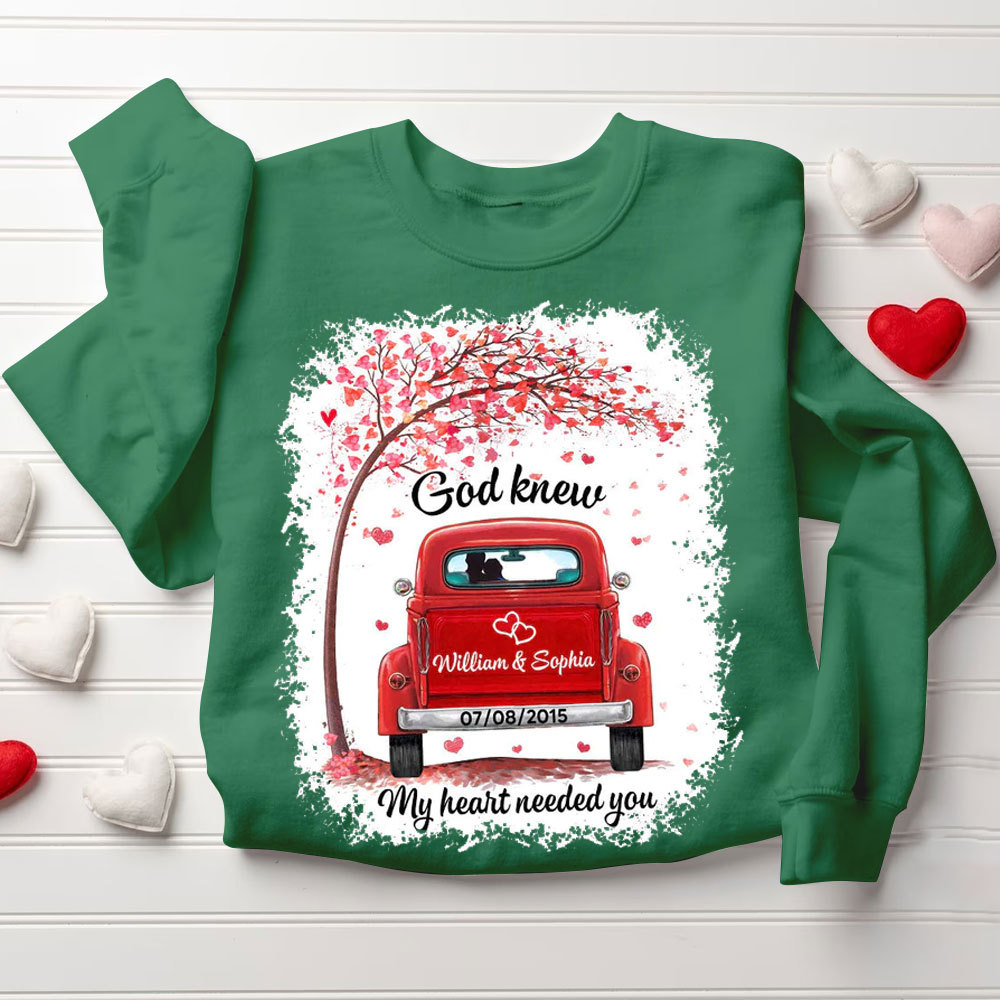 Personalized God Know My Heart Needed You Christian Couple Sweatshirt