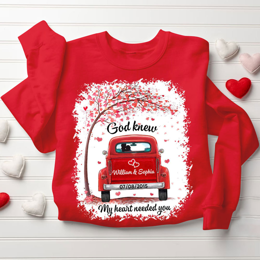 Personalized God Know My Heart Needed You Christian Couple Sweatshirt