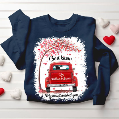 Personalized God Know My Heart Needed You Christian Couple Sweatshirt