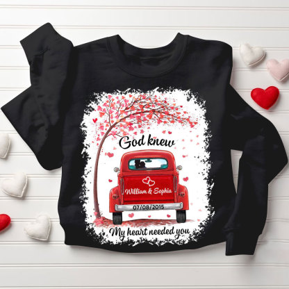 Personalized God Know My Heart Needed You Christian Couple Sweatshirt