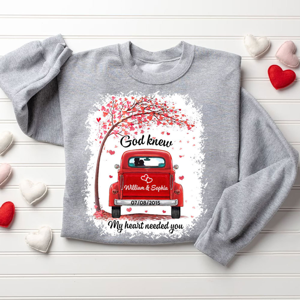 Personalized God Know My Heart Needed You Christian Couple Sweatshirt