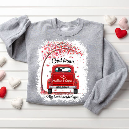 Personalized God Know My Heart Needed You Christian Couple Sweatshirt