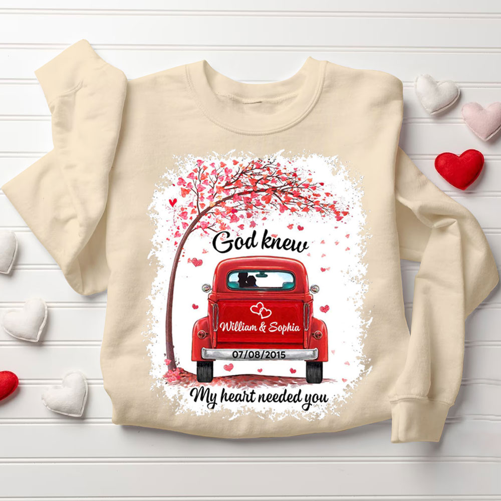 Personalized God Know My Heart Needed You Christian Couple Sweatshirt