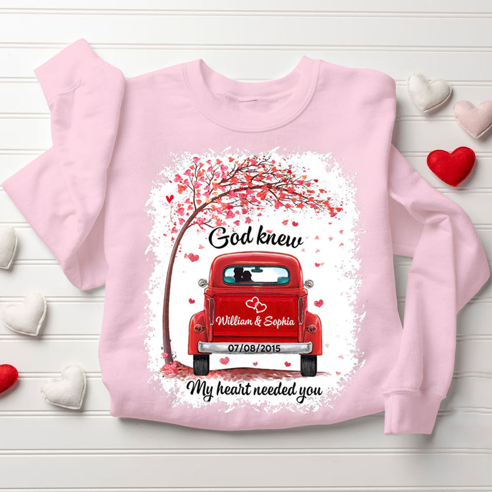 Personalized God Know My Heart Needed You Christian Couple Sweatshirt