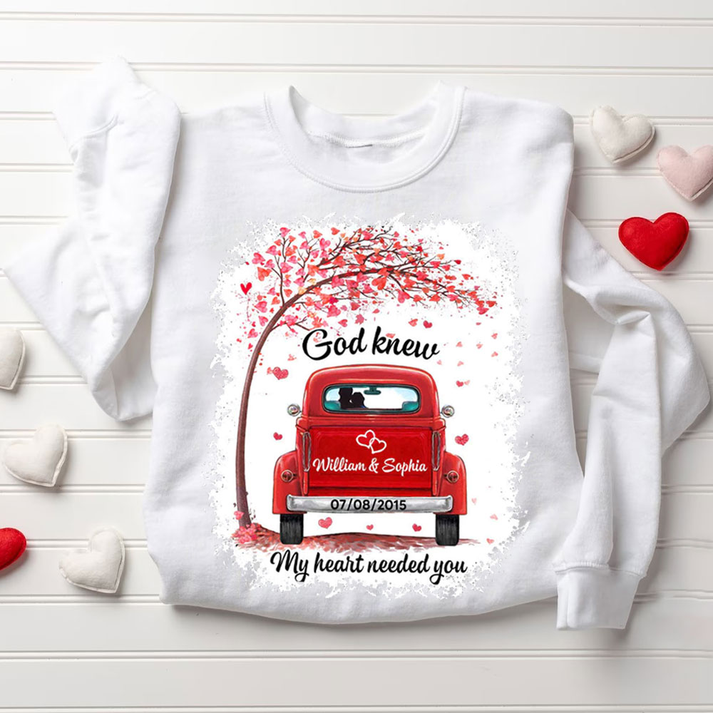 Personalized God Know My Heart Needed You Christian Couple Sweatshirt