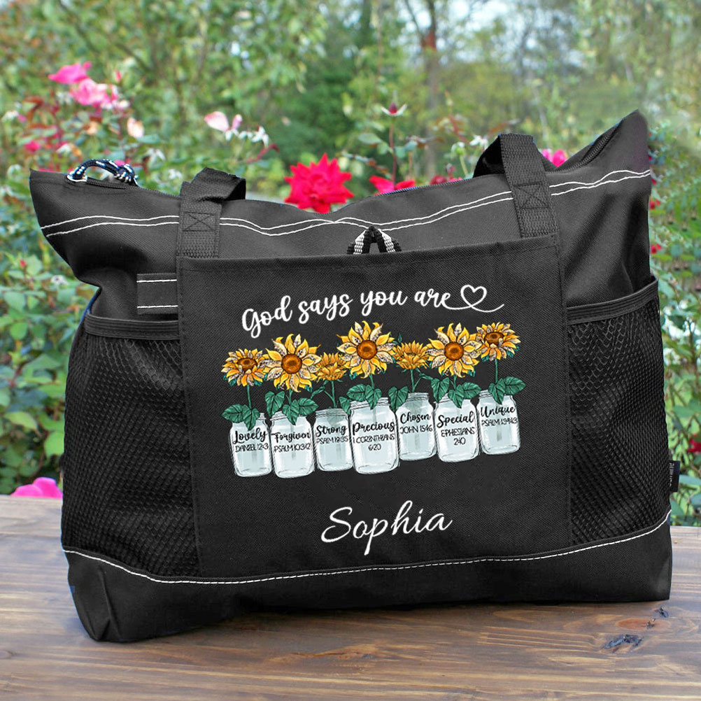 Personalized God Says You Are Christian Tote Bag