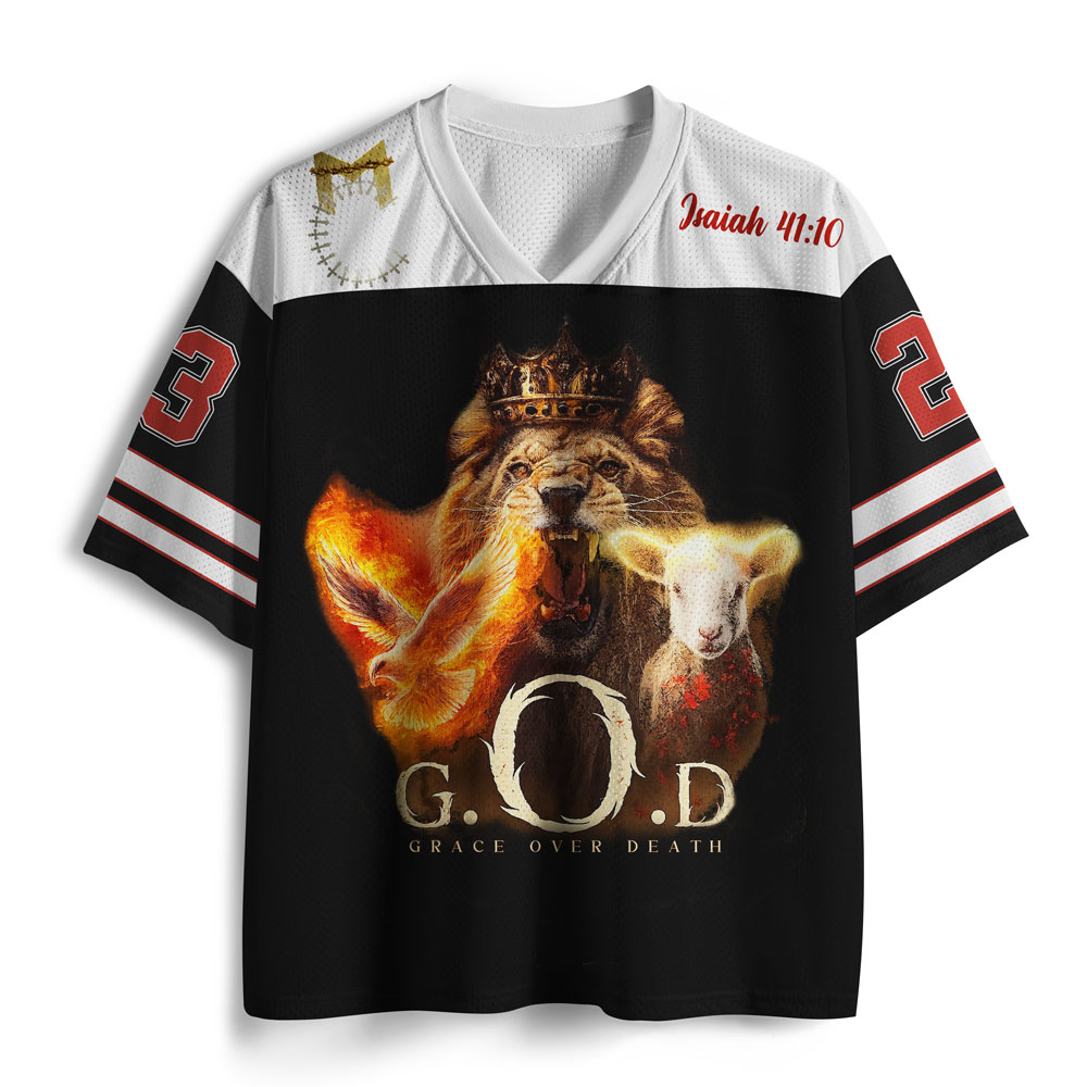 Personalized Grace Over Death Christian Mesh Jersey