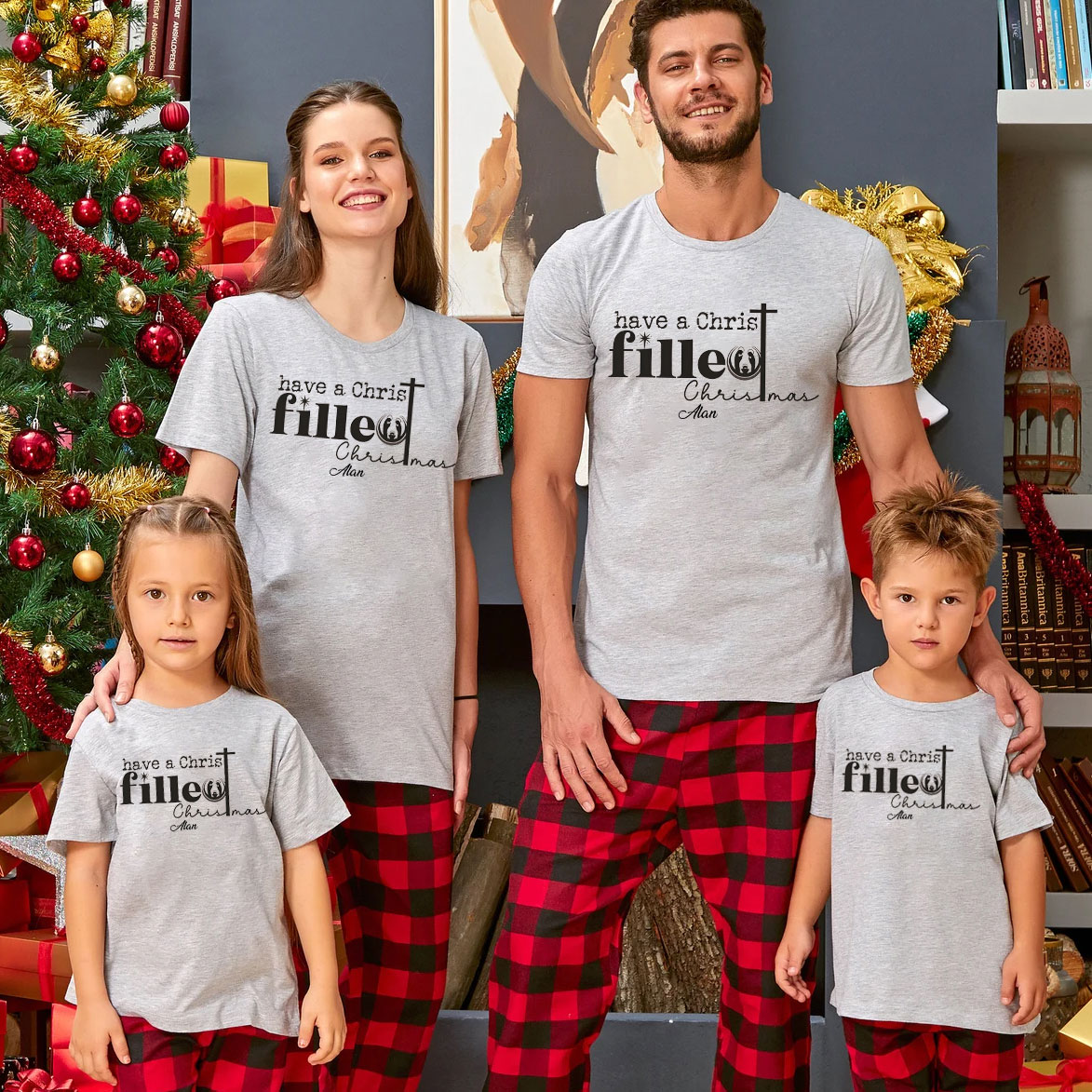 Personalized Have A Christ Filled Christmas Family Matching Shirts