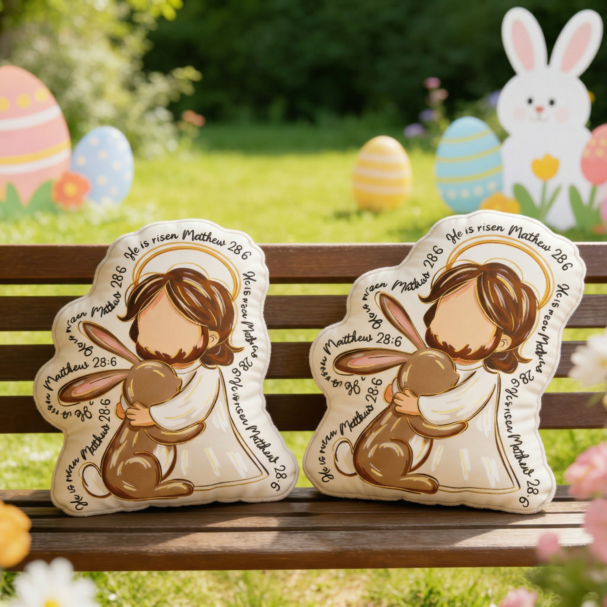 He Is Risen Irregular Short Plush Pillow