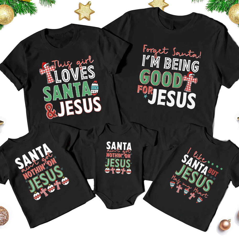 Personalized Jesus Christian Christmas Family Matching Shirts