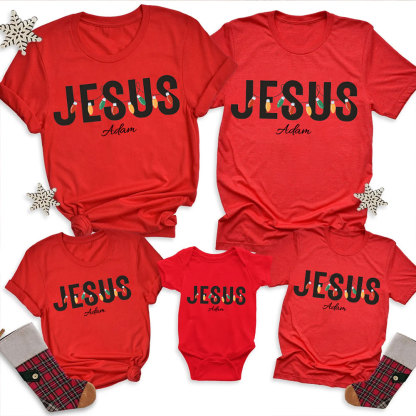 Personalized Jesus Christmas Family Matching Shirts