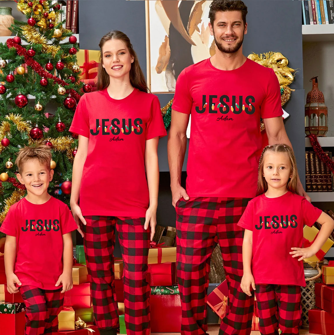 Personalized Jesus Christmas Family Matching Shirts