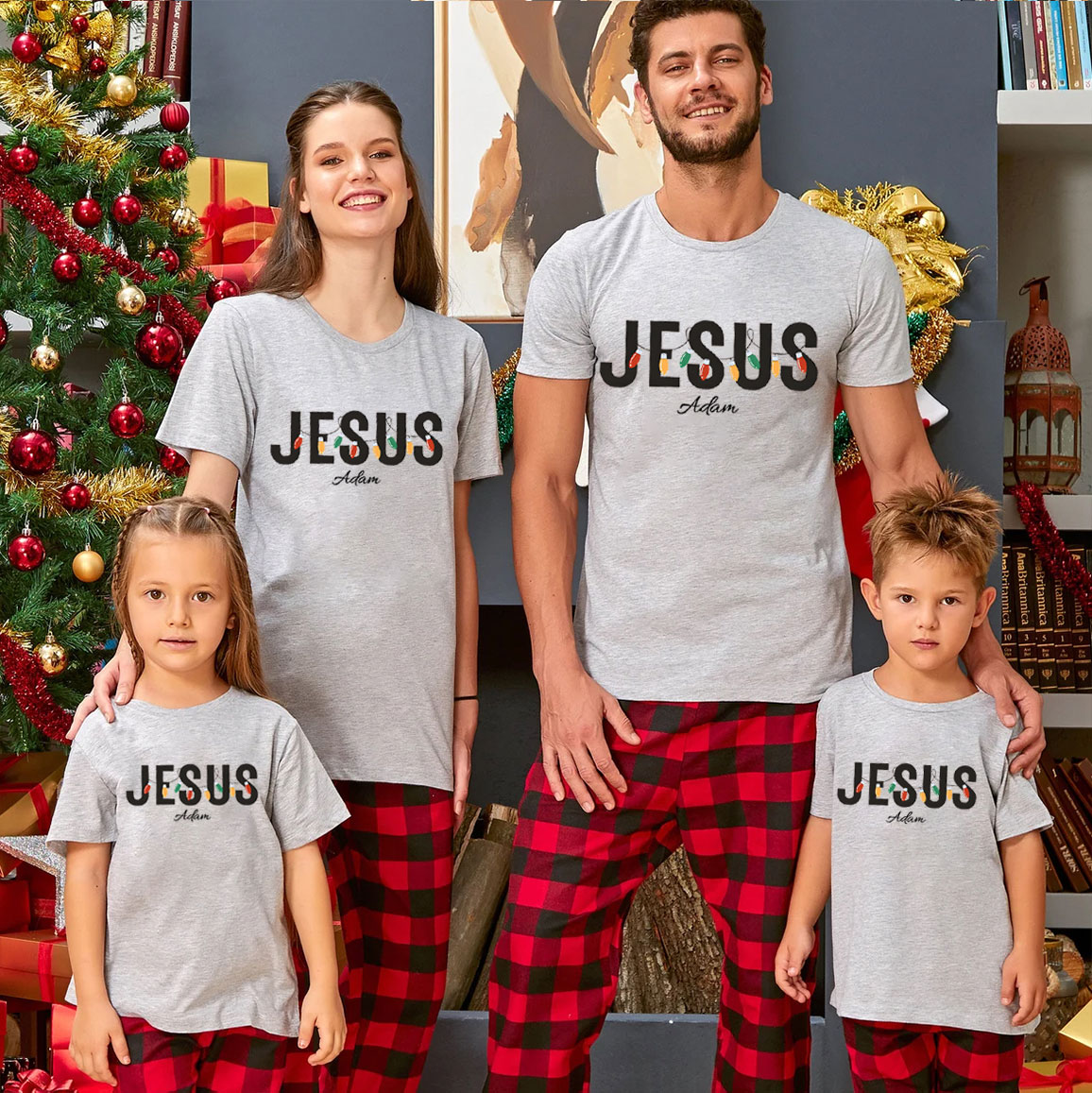 Personalized Jesus Christmas Family Matching Shirts