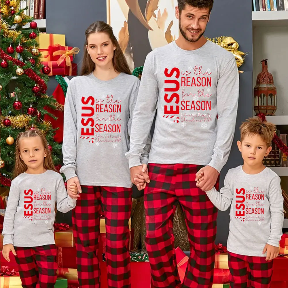 Personalized Jesus Is The Reason Christmas Family Matching Long Sleeve T-Shirt