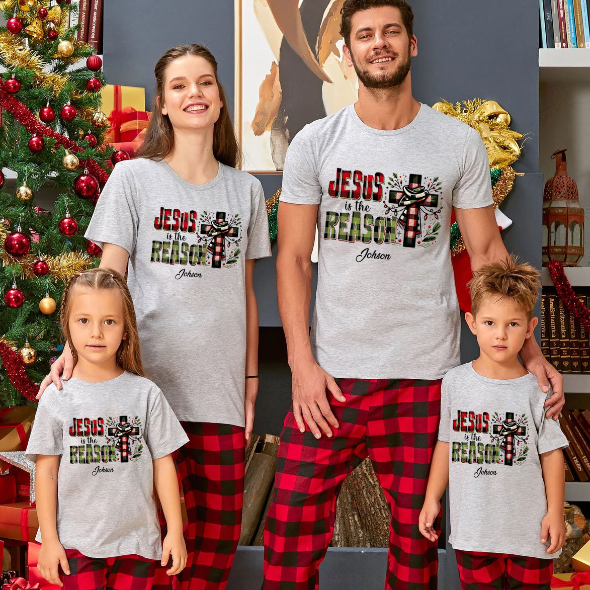 Personalized Jesus Is The Reason Christmas Family Matching Shirts 