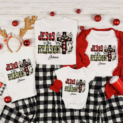 Personalized Jesus Is The Reason Christmas Family Matching Shirts 
