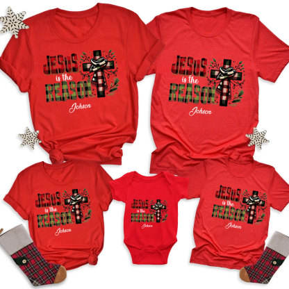 Personalized Jesus Is The Reason Christmas Family Matching Shirts 