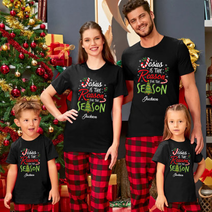 Personalized Jesus Is The Reason For The Season Christian Family Matching Shirts 