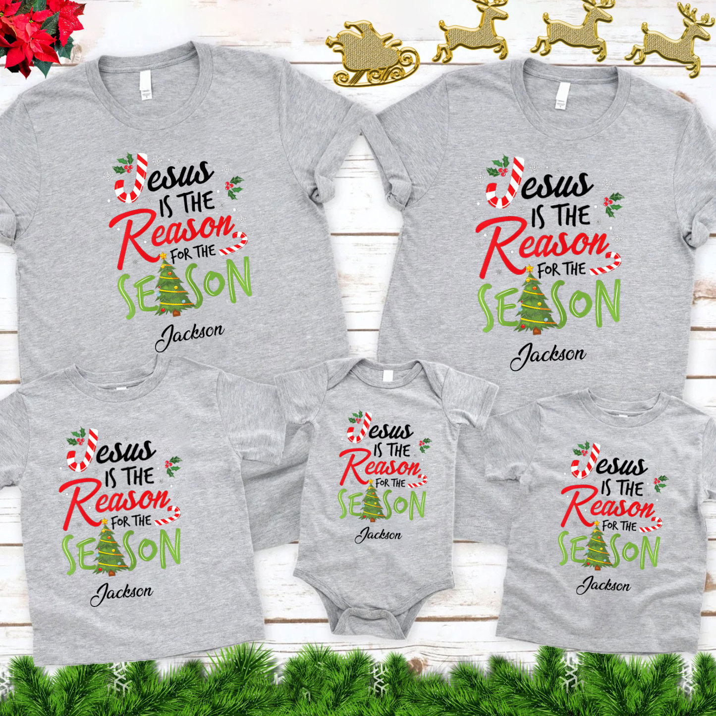 Personalized Christmas Crew Birth Christian Family Matching Shirts  Sale - GuidingCross
