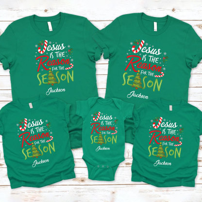 Personalized Jesus Is The Reason For The Season Christian Family Matching Shirts 