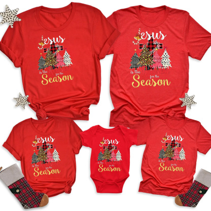 Personalized Jesus Is The Reason For The Season Christian Family Matching Shirts