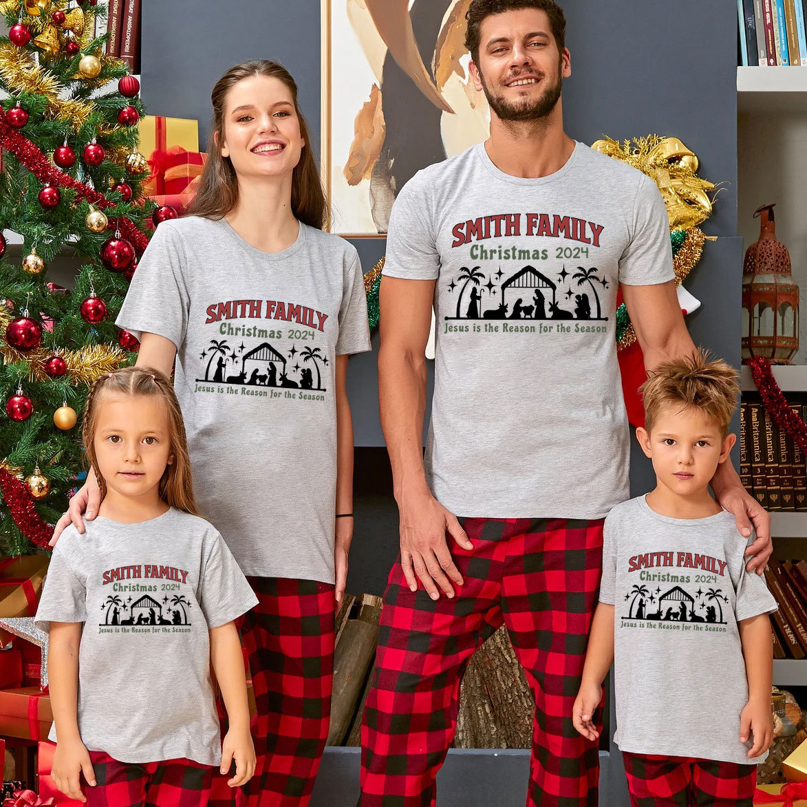 Personalized Jesus Is The Reason For The Season Christmas Family Matching Shirts