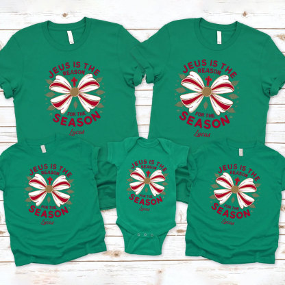 Personalized Jesus Is The Reason For The Season Christmas Family Matching Shirts