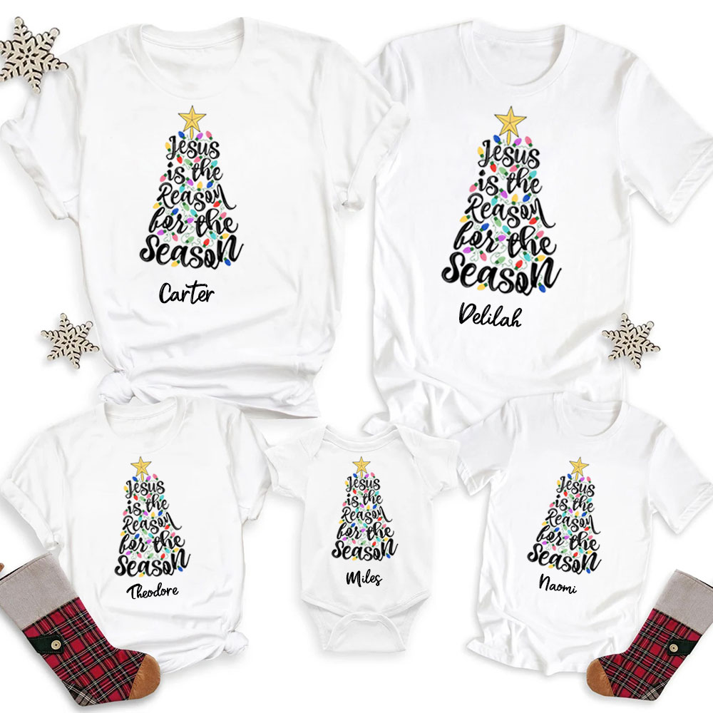 Personalized Jesus Is The Reason For The Season Family Matching Shirts