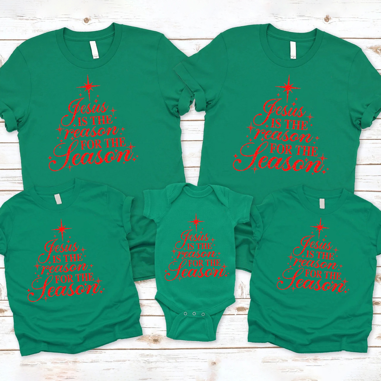 Personalized Jesus Is The Reason For The Season Family Matching Shirts