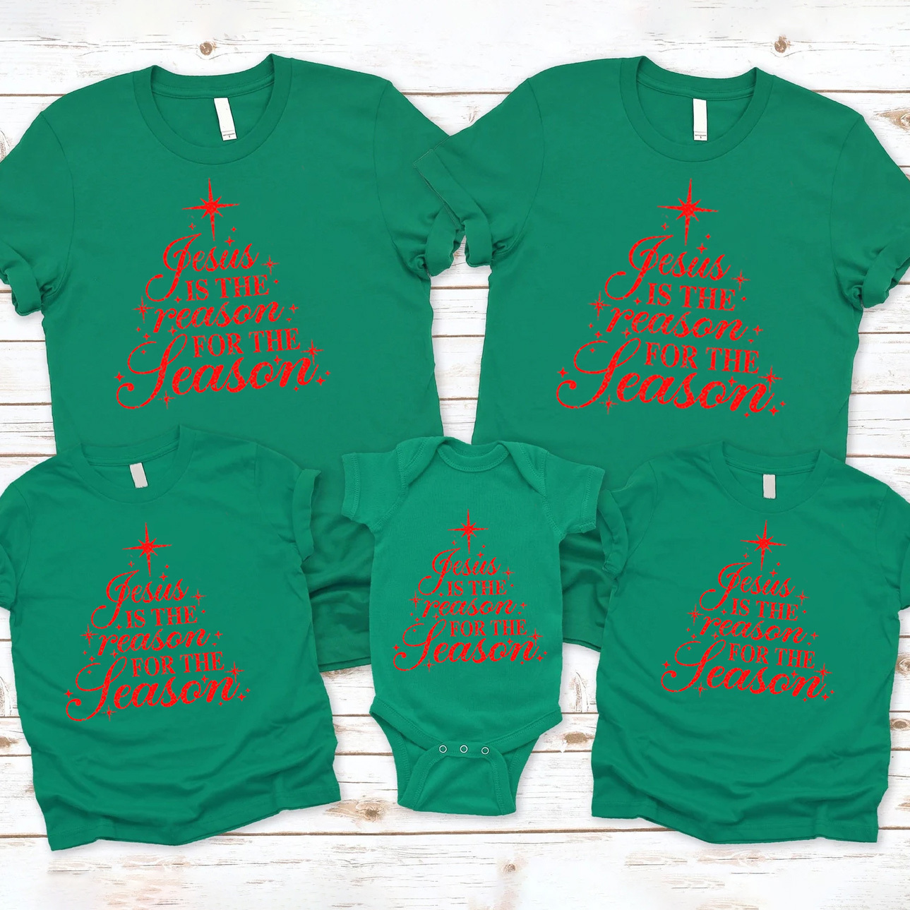 Personalized Jesus Is The Reason For The Season Family Matching Shirts