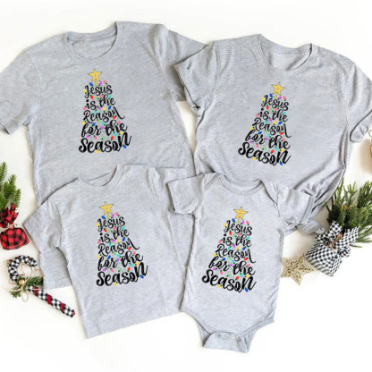 Personalized Jesus Is The Reason For The Season Family Matching Shirts
