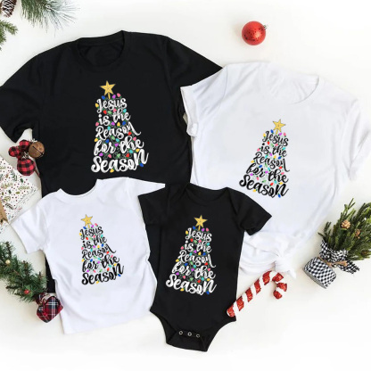 Personalized Jesus Is The Reason For The Season Family Matching Shirts
