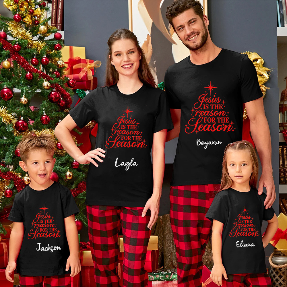 Personalized Jesus Is The Reason For The Season Family Matching Shirts