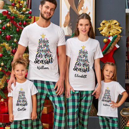 Personalized Jesus Is The Reason For The Season Family Matching Shirts