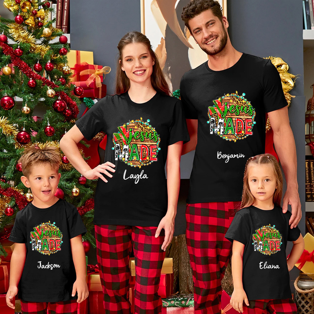 Personalized Jesus Made Christian Family Matching Shirts
