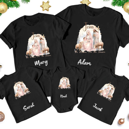 Personalized Jesus The Reason For The Season Christmas Family Matching Shirts