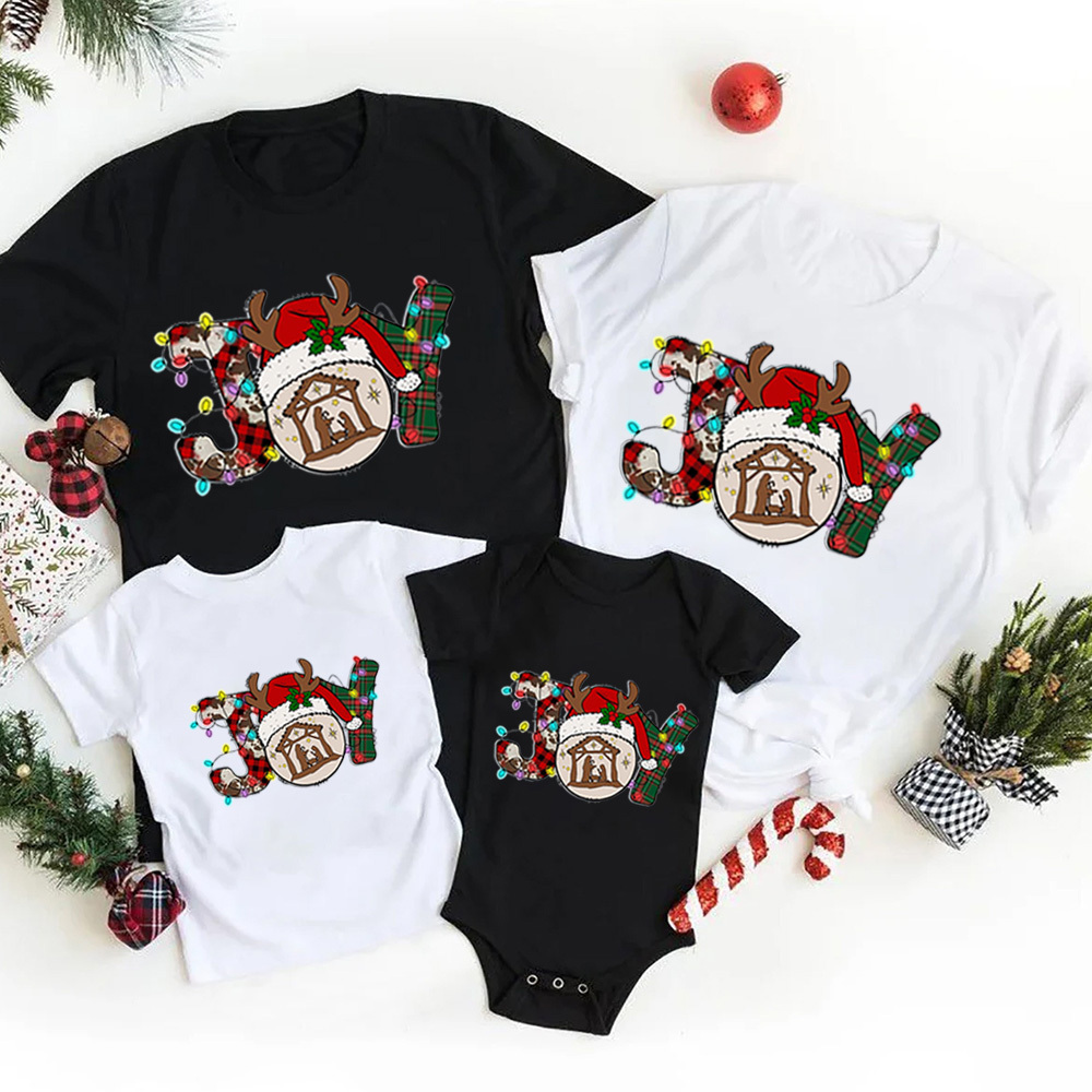 Personalized Joy Christmas Family Matching Shirts