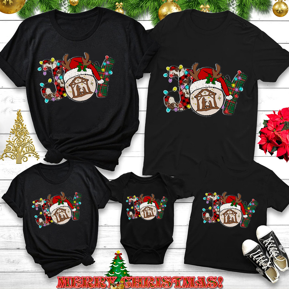 Personalized Joy Christmas Family Matching Shirts