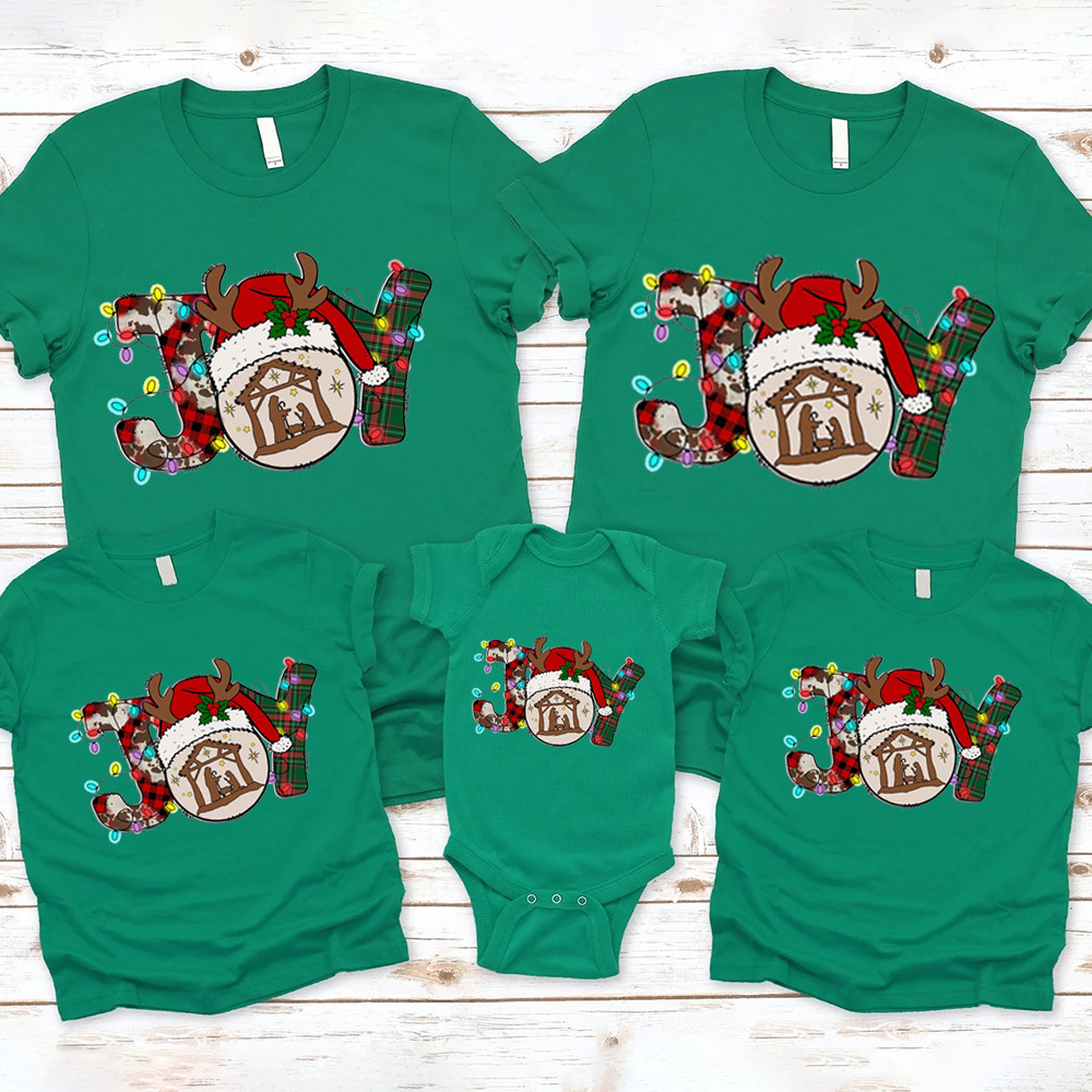 Personalized Joy Christmas Family Matching Shirts