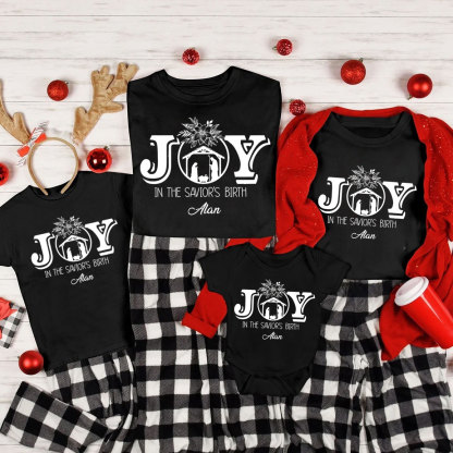 Personalized Joy In The Savior's Birth Christmas Family Matching Shirts 