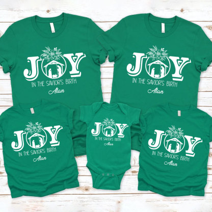 Personalized Joy In The Savior's Birth Christmas Family Matching Shirts 