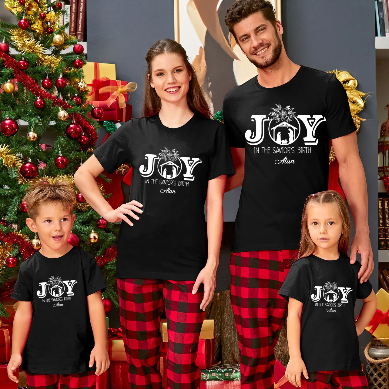 Personalized Joy In The Savior's Birth Christmas Family Matching Shirts 
