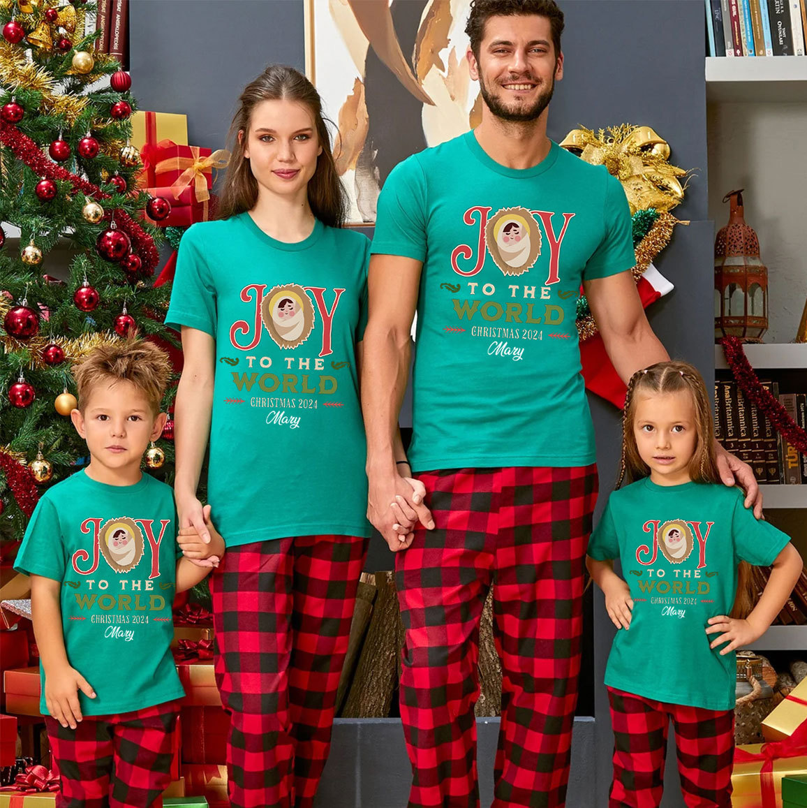 Personalized Joy To The Lord Christmas Family Matching Shirts