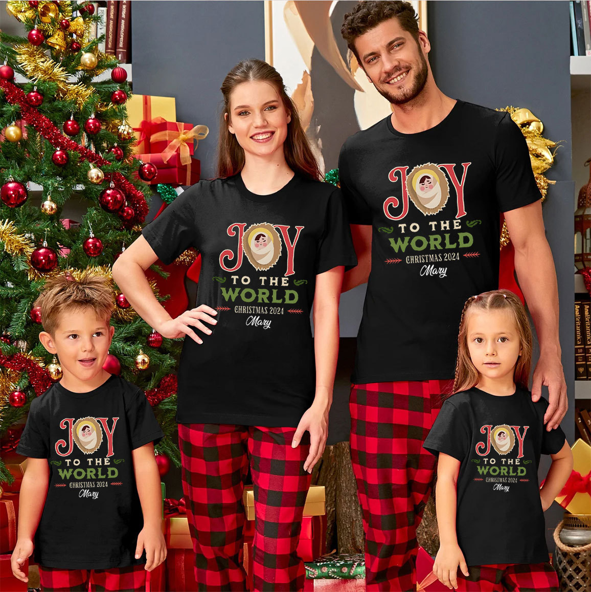 Personalized Joy To The Lord Christmas Family Matching Shirts