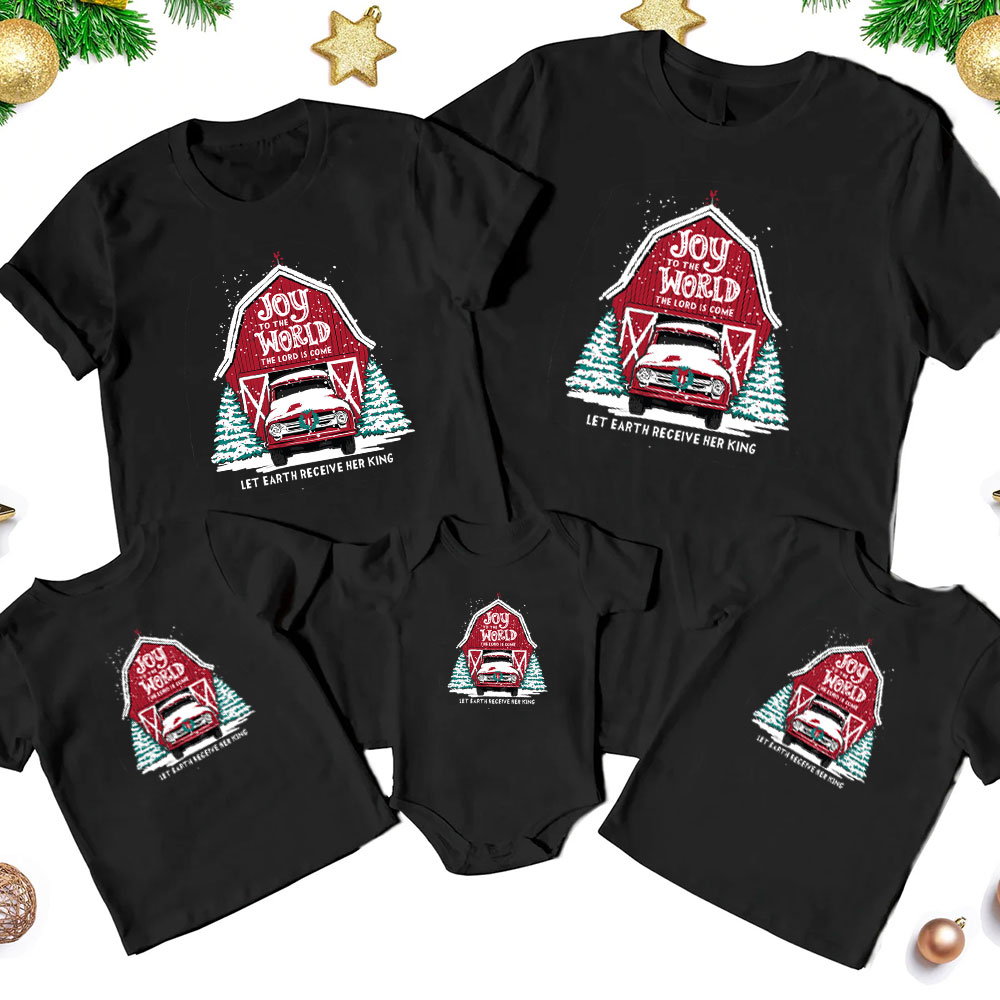Joy To The World  Christmas Family Matching Shirts