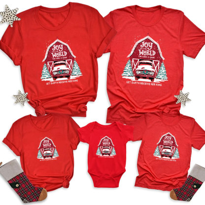 Joy To The World  Christmas Family Matching Shirts